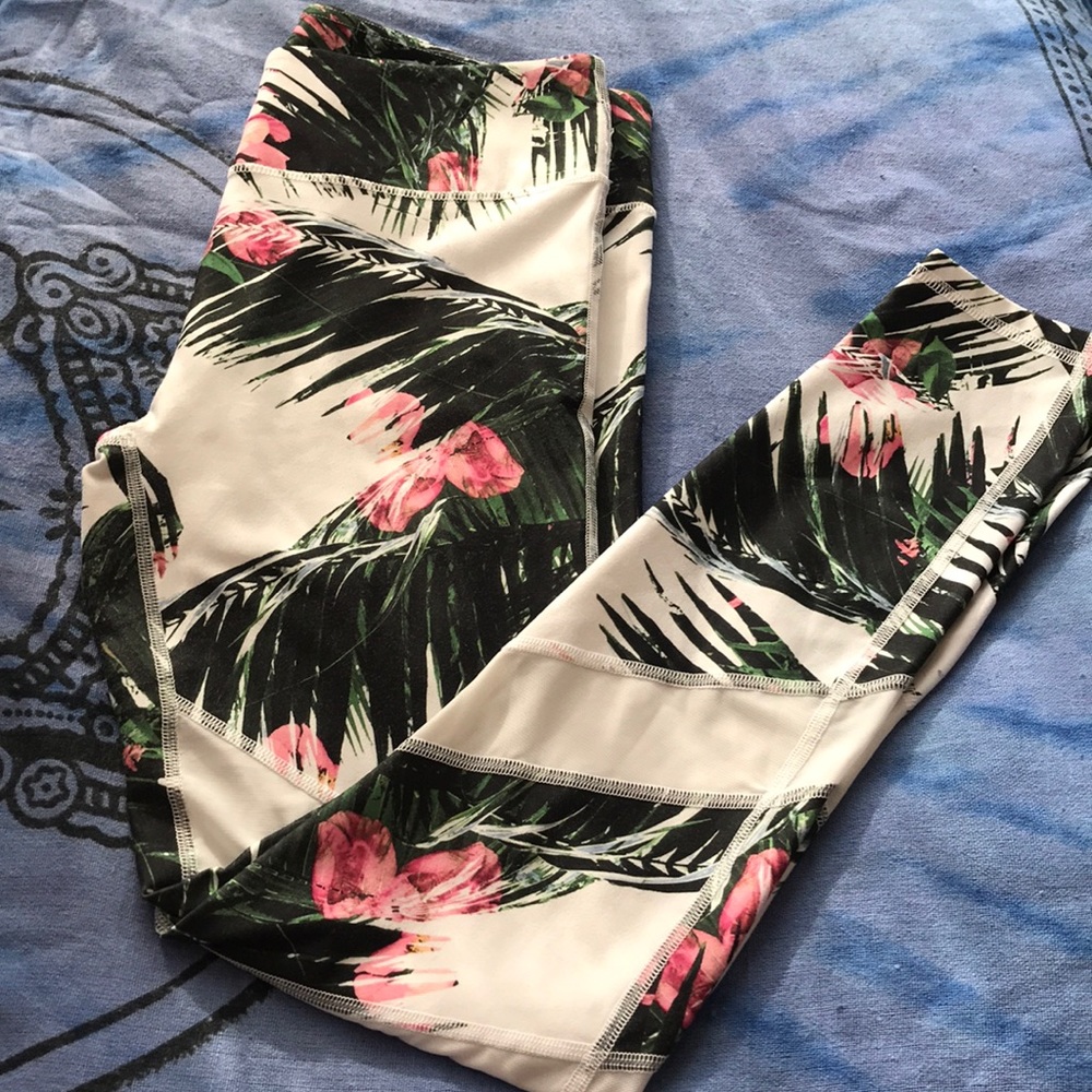 Fabletics tropical print workout leggings